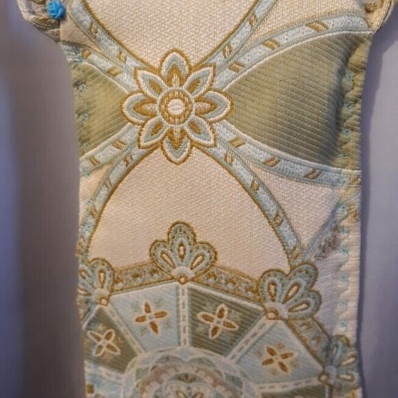 New Coastal Tapestry Sling Crossbody Purse Bag Ivory Sage Blue Boho pouch purse - Picture 8 of 10